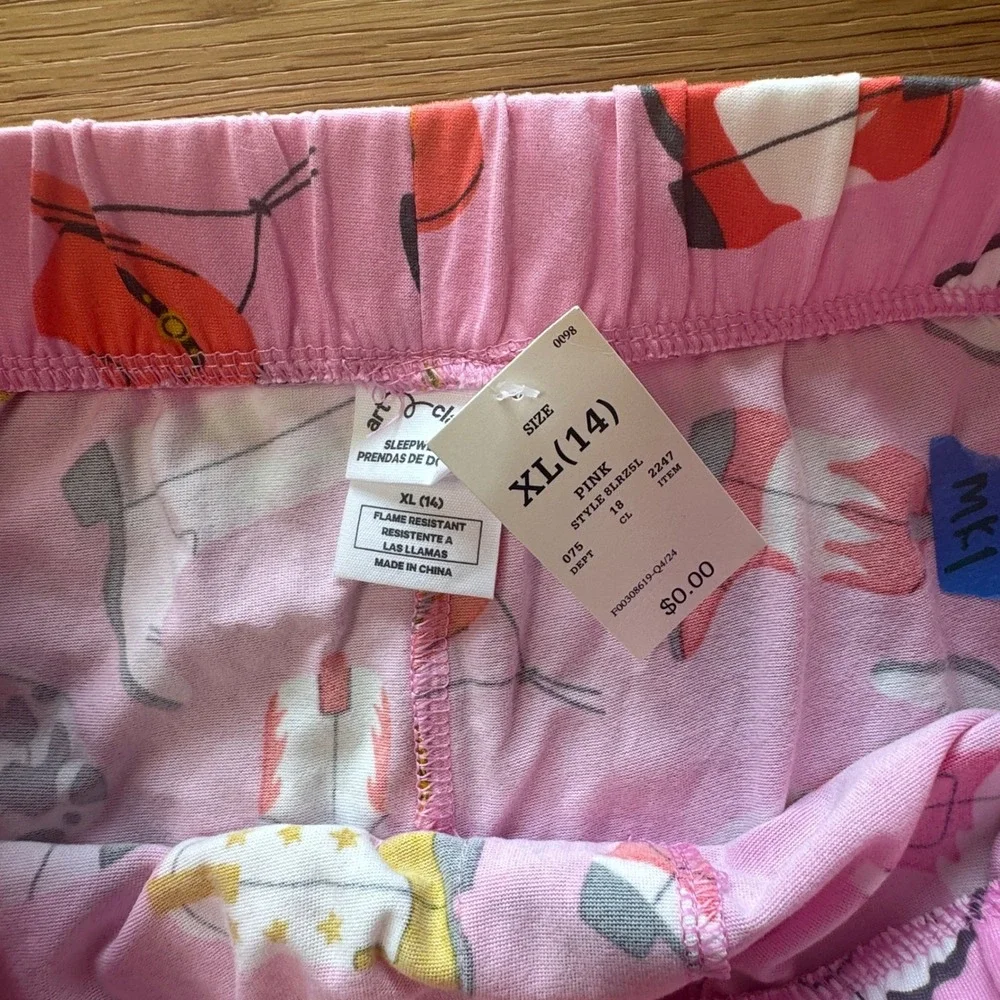 Art Class Girls Pink Western Cowboy Boot Pajama Shorts XL 14 NWT 8LRZ5L